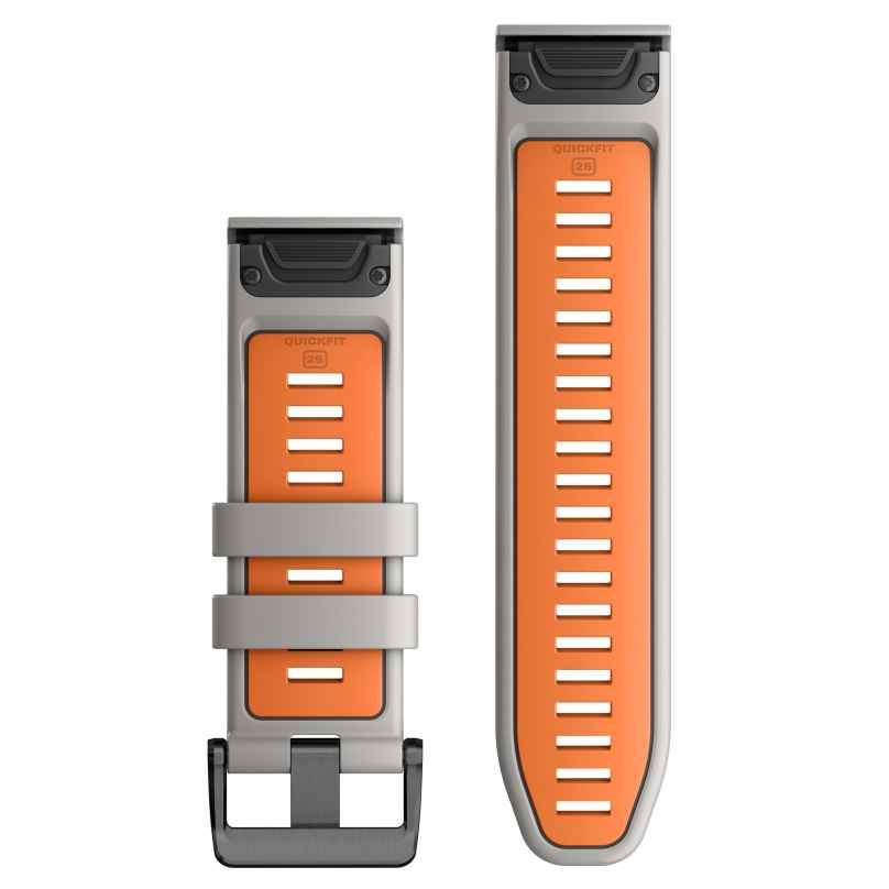 Garmin Quickfit Silicone Strap Mm Fog Grey Ember Orange