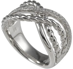 modischer Ring aus poliertem 925...