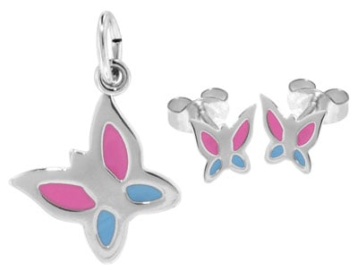 trendor 63935 Silber-Set Schmetterling
