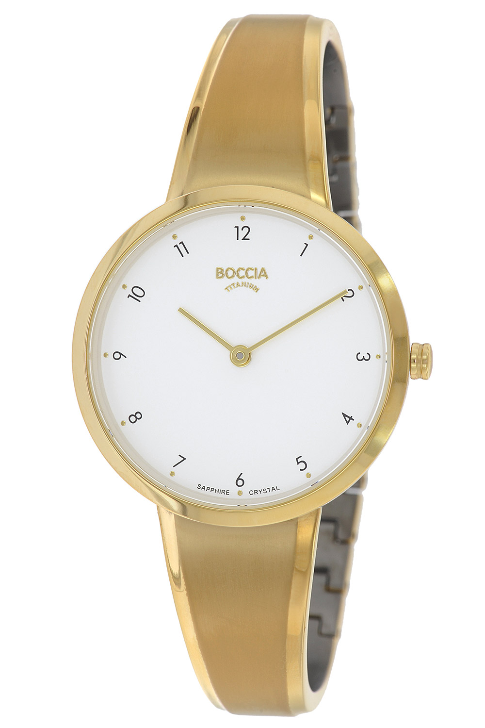 3325-03 Damenuhr Titan mit Saphirglas goldfarben