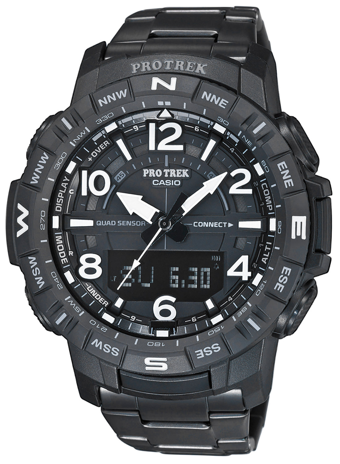 PRT-B50YT-1ER Pro Trek Bluetooth Herrenuhr Titan-Armband schwarz