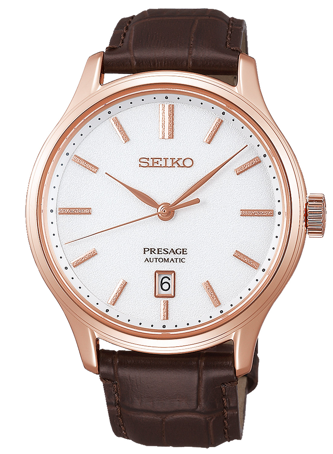 SRPD42J1 Presage Herren-Automatikuhr mit braunem Lederband