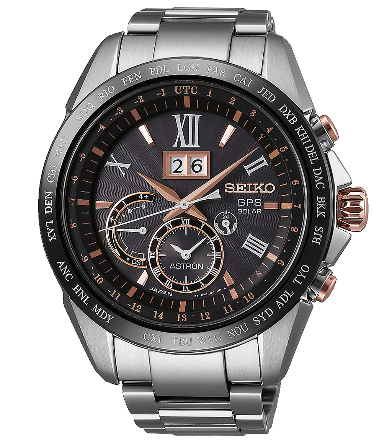 SSE151J1 Astron GPS Solar Dual Time Big Date Herrenuhr