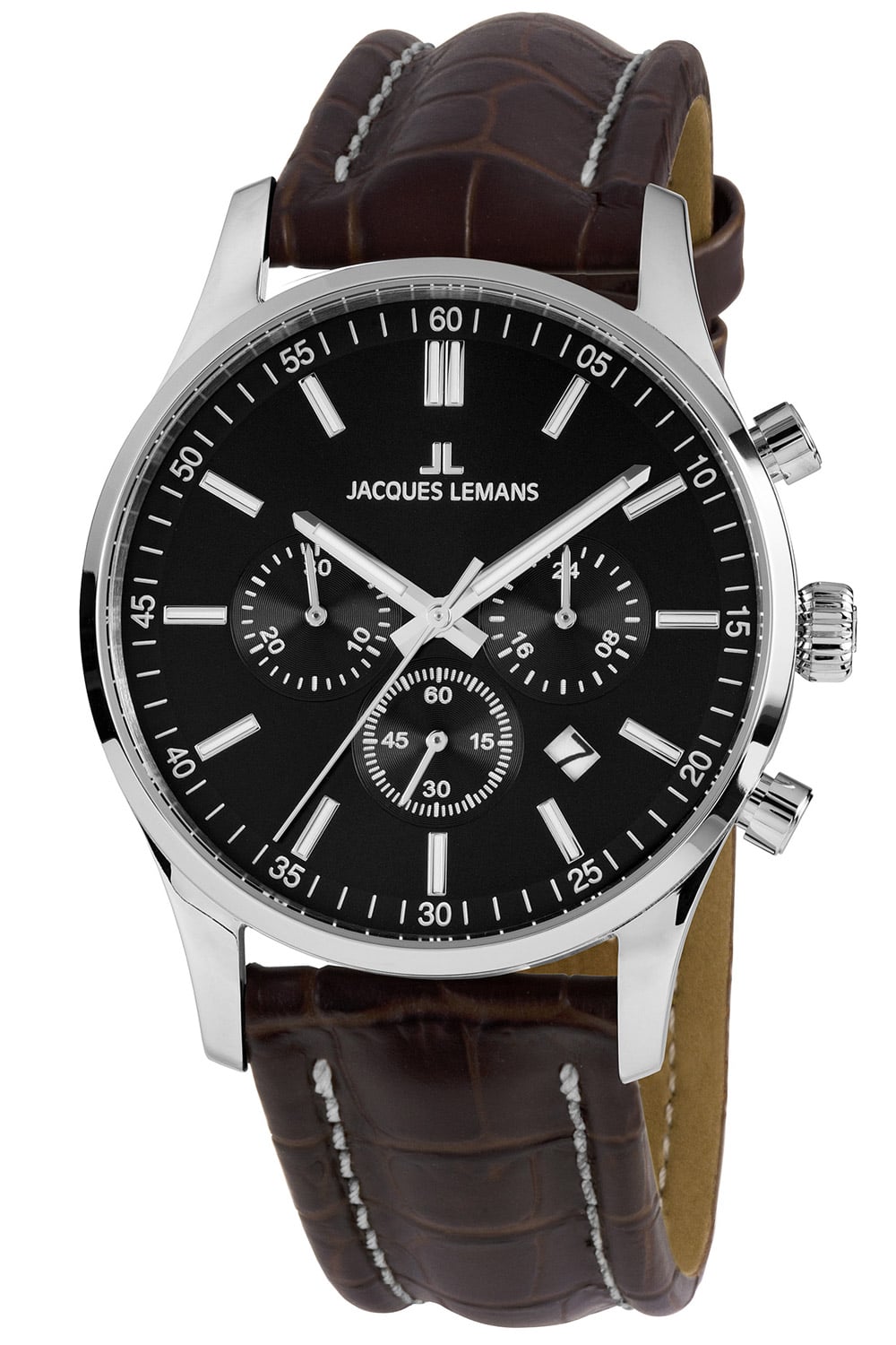 1-2025A.1 Herrenuhr Chronograph London mit Ledeband Braun