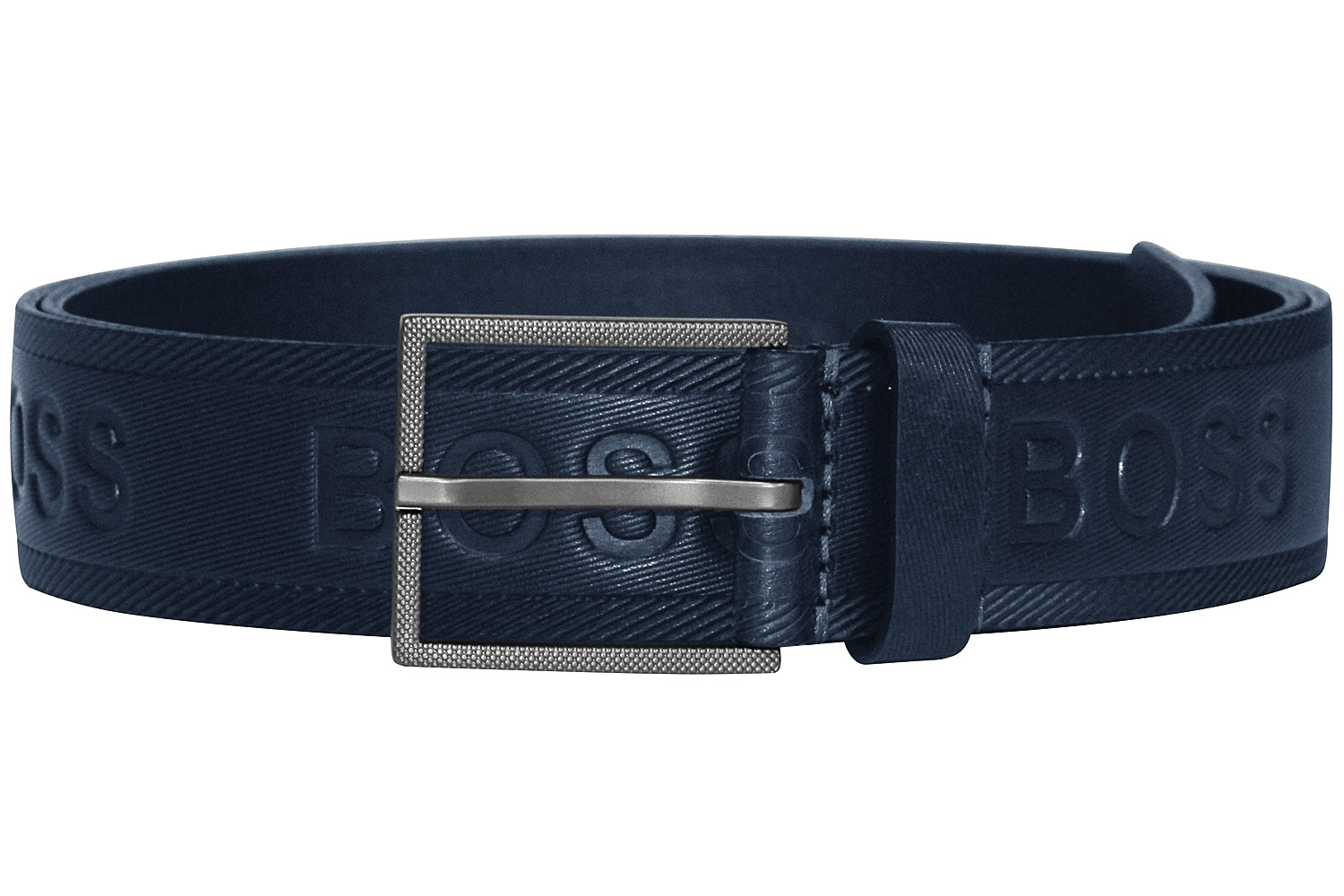 50430111-401 Herren-Ledergürtel Tril-Logo Dunkelblau