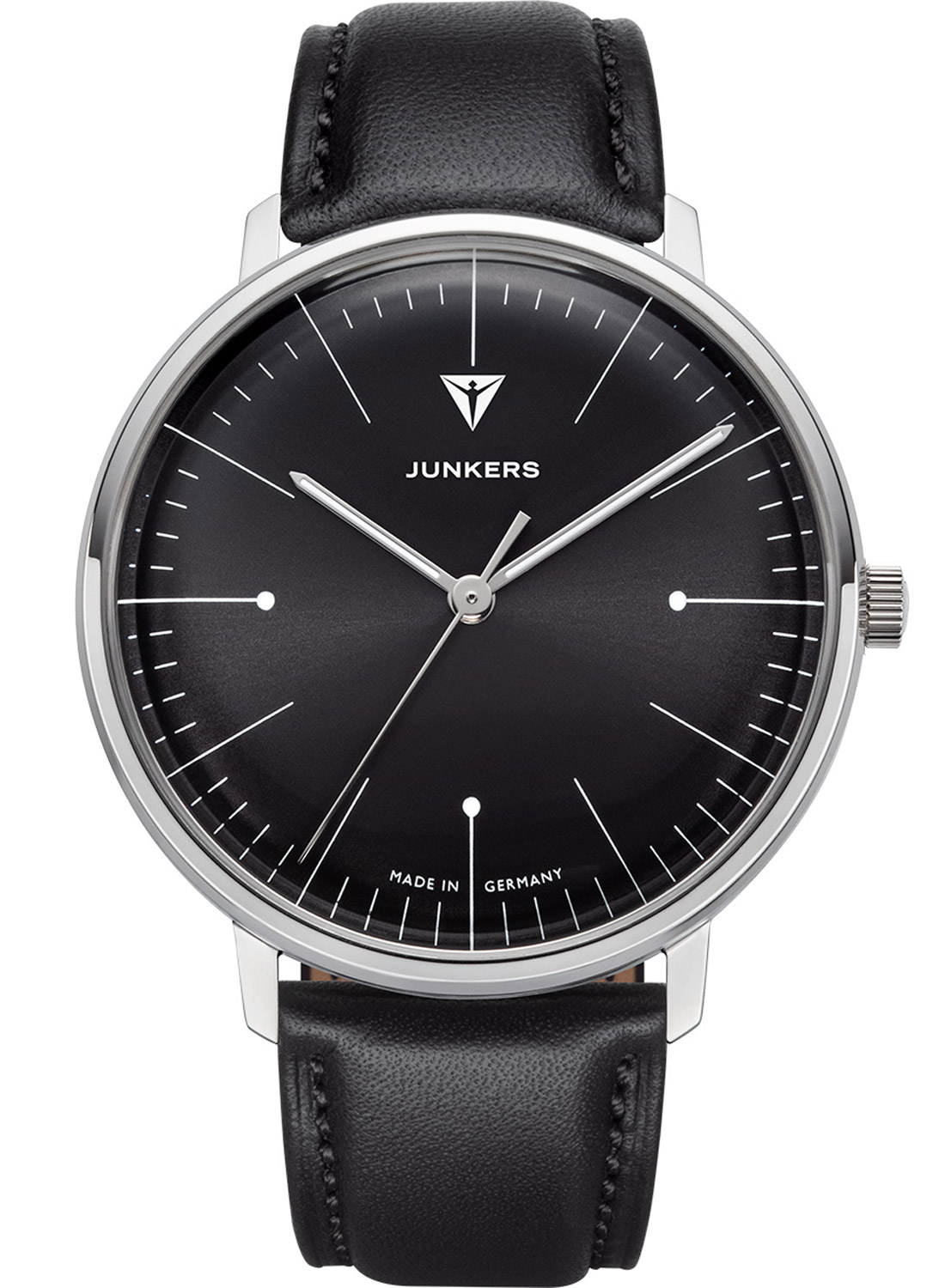 9.08.01.02 Herren-Armbanduhr 100 Jahre Bauhaus Lederband Schwarz