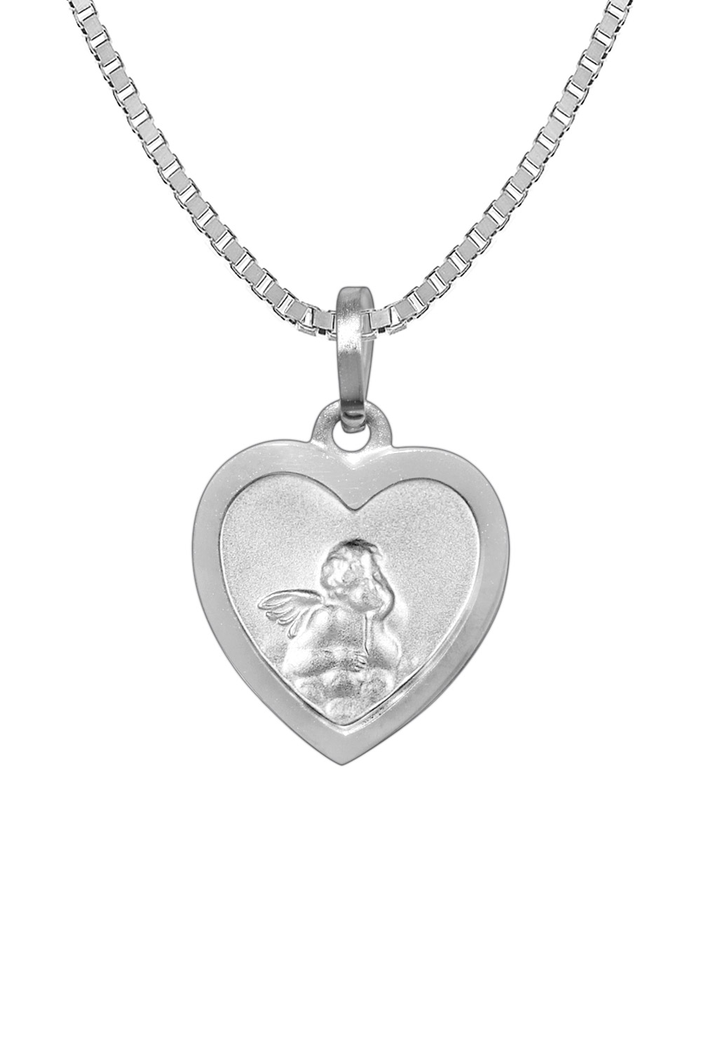73082 Halskette mit Schutzengel Herz-Anhänger Silber 925