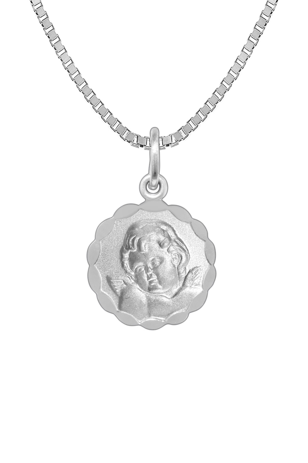 73341 Silber-Halskette für Kinder mit Engel-Anhänger