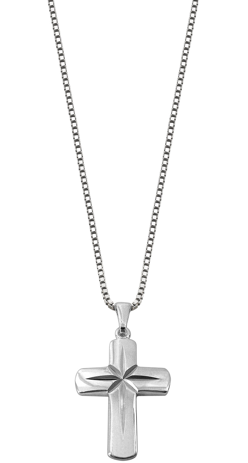 63584 Silber Kinder-Halskette mit Kreuz-Anhänger