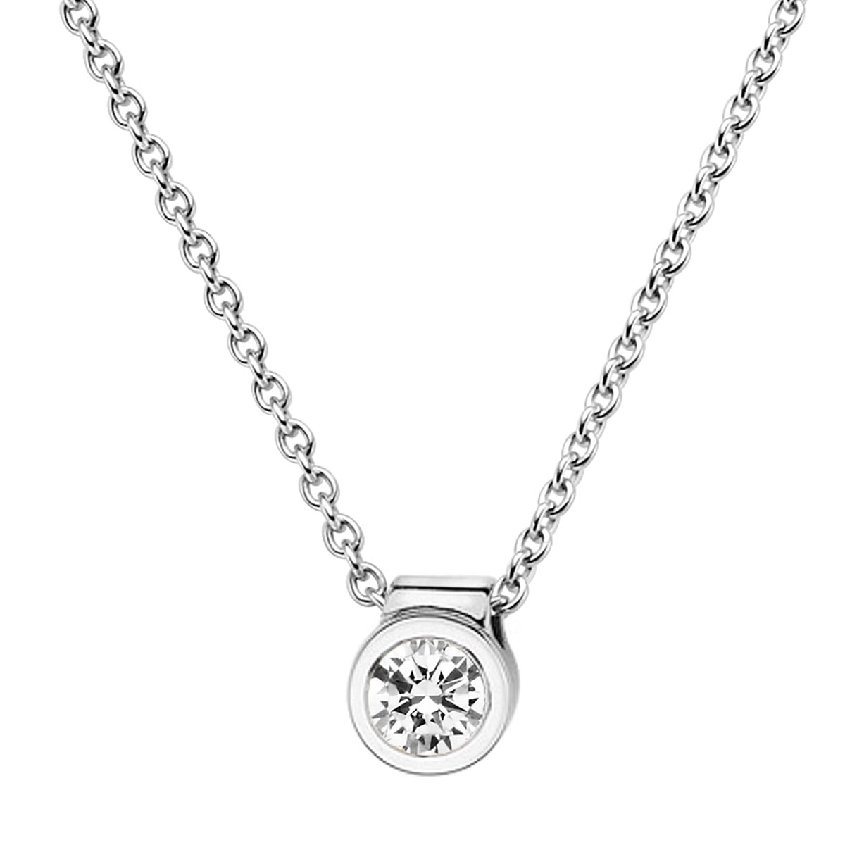 532521 Diamant 0,25 Anhänger mit Kette Weißgold 585/14K