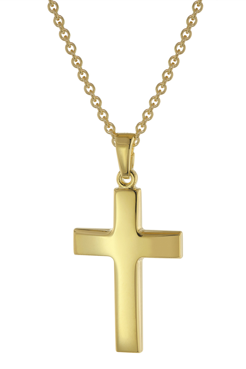75824 Halskette mit Kreuz-Anhänger 24 mm Gold auf Silber