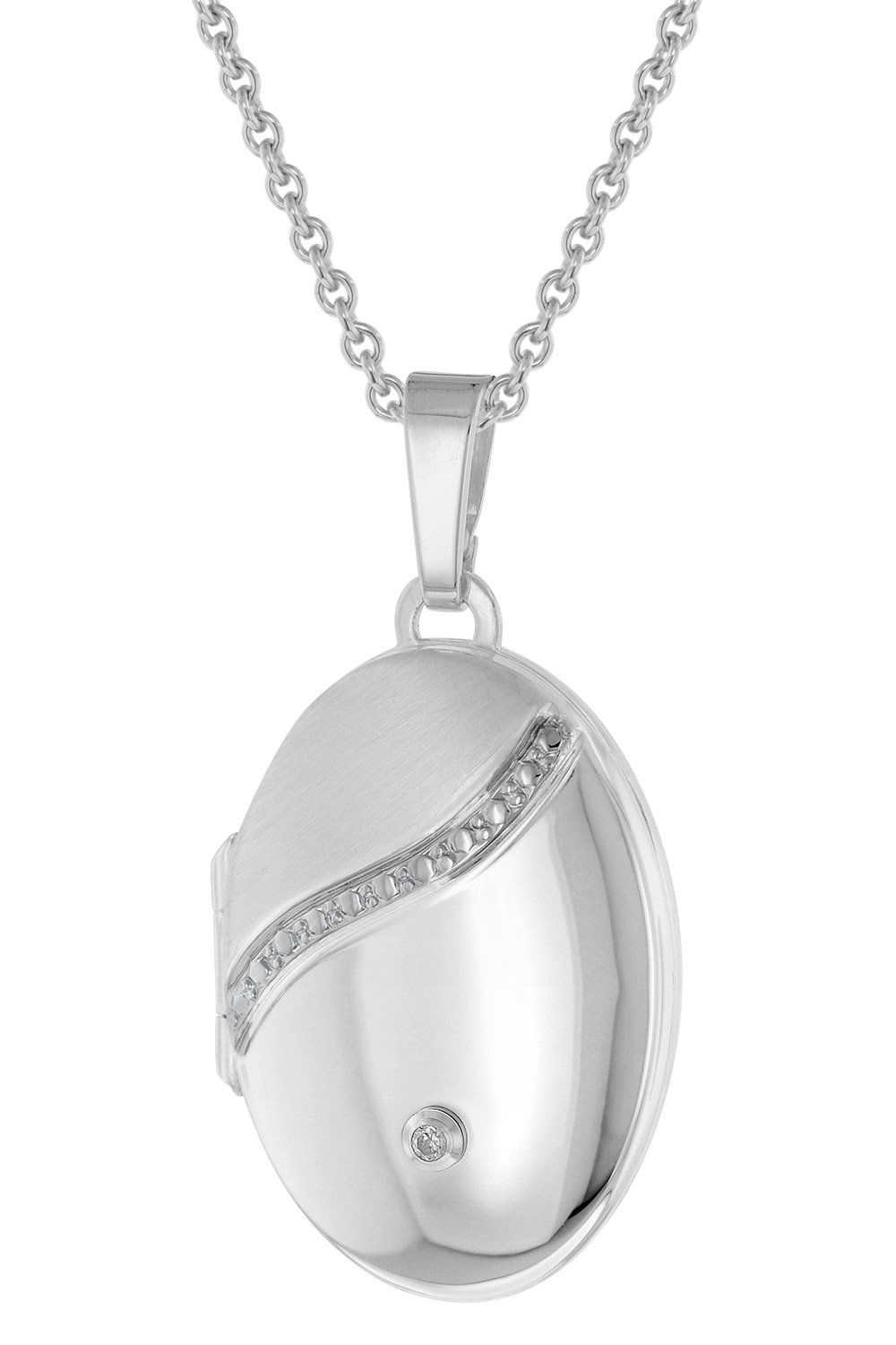 75970 Halskette mit Medaillon 925 Silber Zirkonia