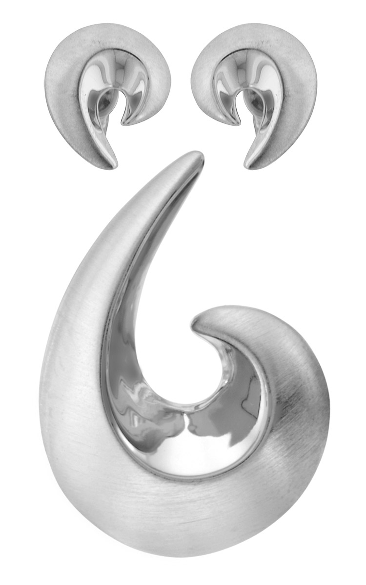 66042 Schmuck-Set Anhänger & Ohrringe Fantasie 925 Silber