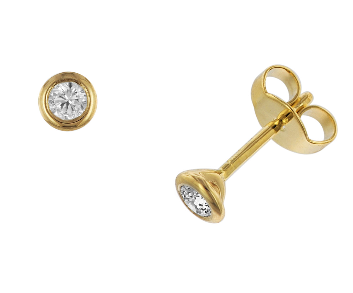 532644 Damen-Ohrringe Ohrstecker aus Gold 585 mit Diamant 0,20 kt.