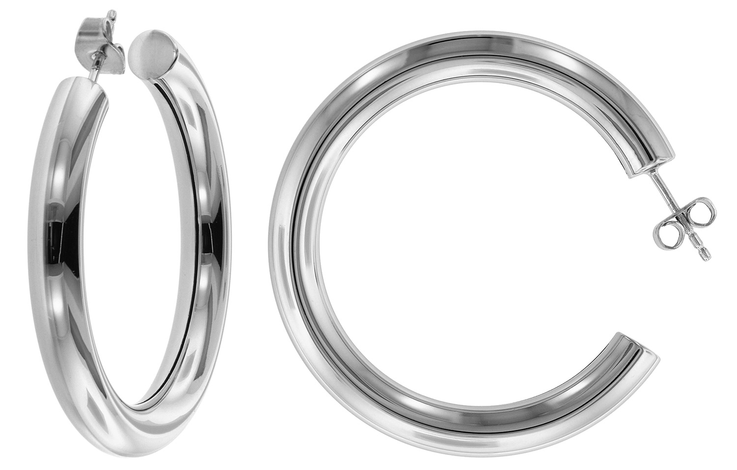 75026 Damen-Ohrringe Silber Creolen 40 mm