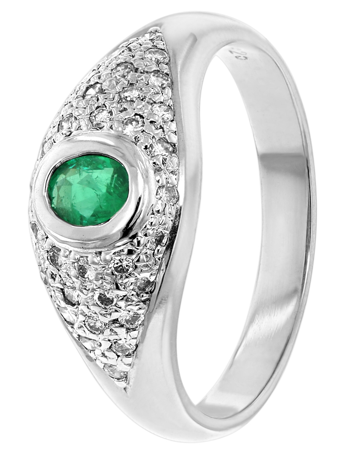 70722 Smaragd-Ring Weißgold