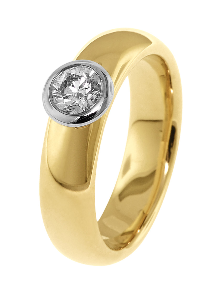 532501 Damenring aus 585 Gold mit 0,45 ct. Diamant