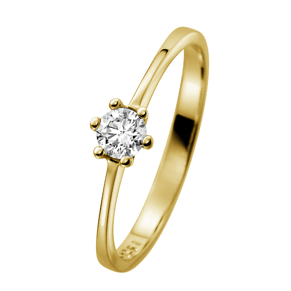 532470 Damenring 585 Gelbgold Brillant 0,15 ct Verlobung Heiratsantrag