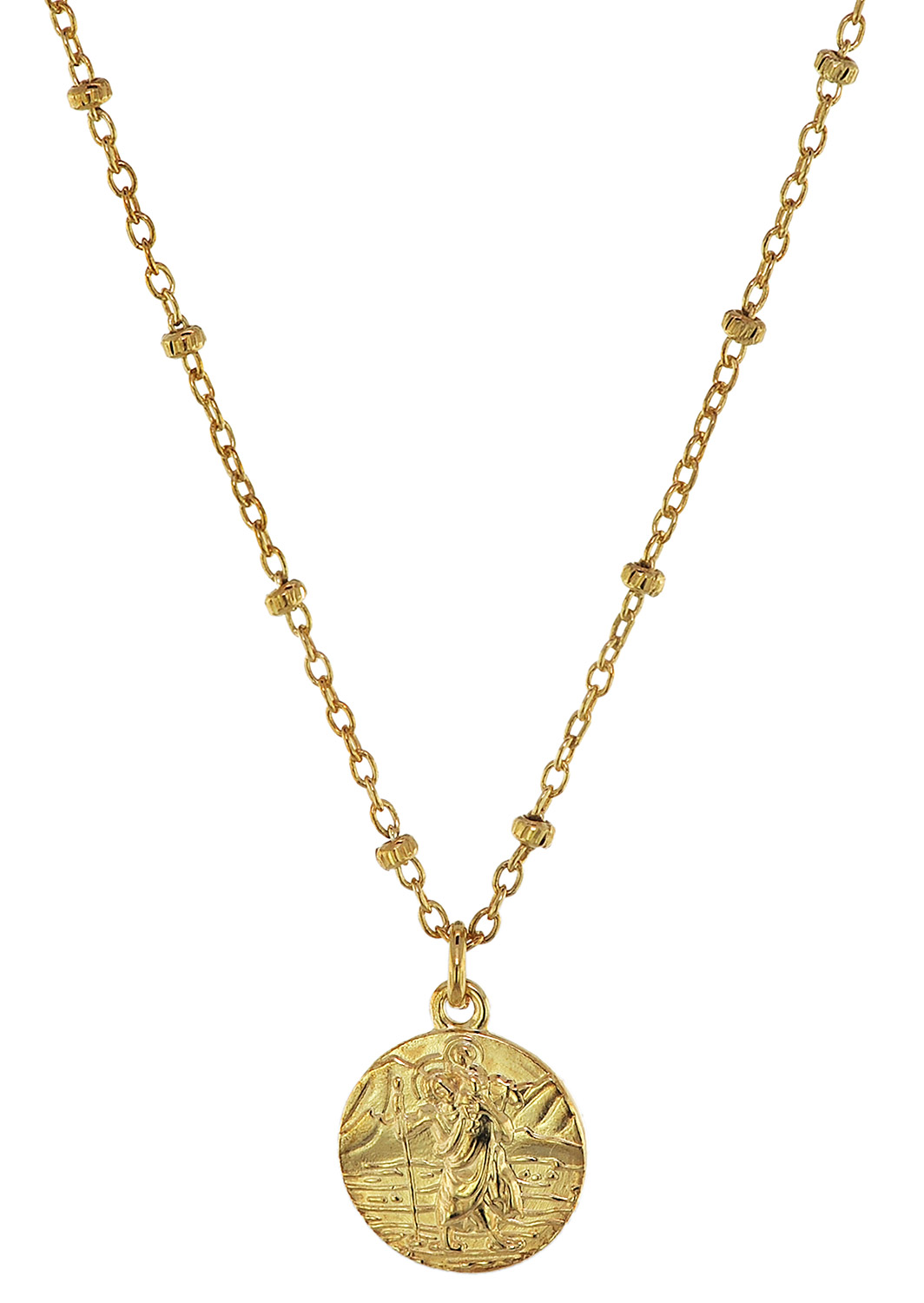 75227 Halskette Christophorus 925 Sterlingsilber Goldplattiert