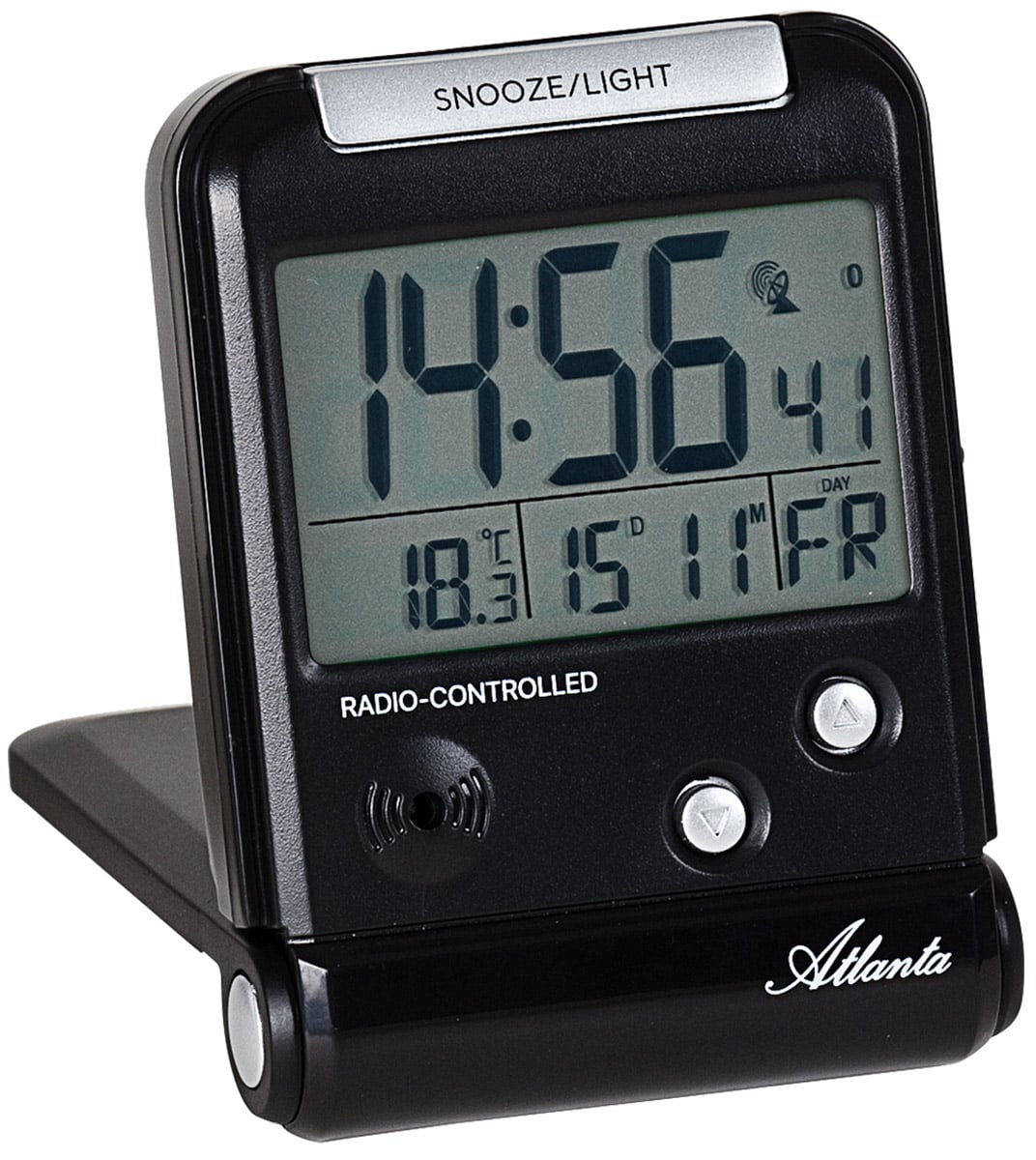 1806/7 Digital Wecker Funk Reisewecker Schwarz