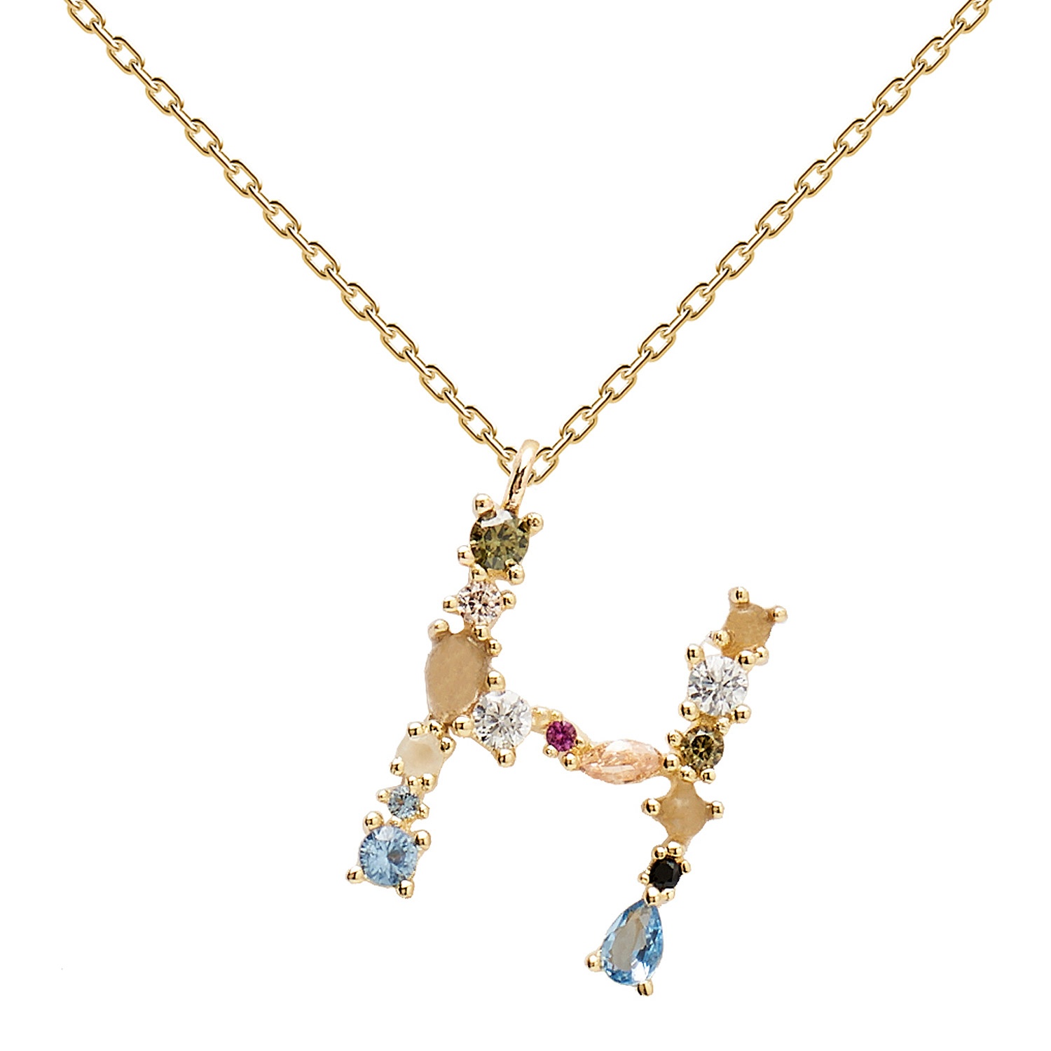 CO01-103-U Damen-Halskette Buchstabe H