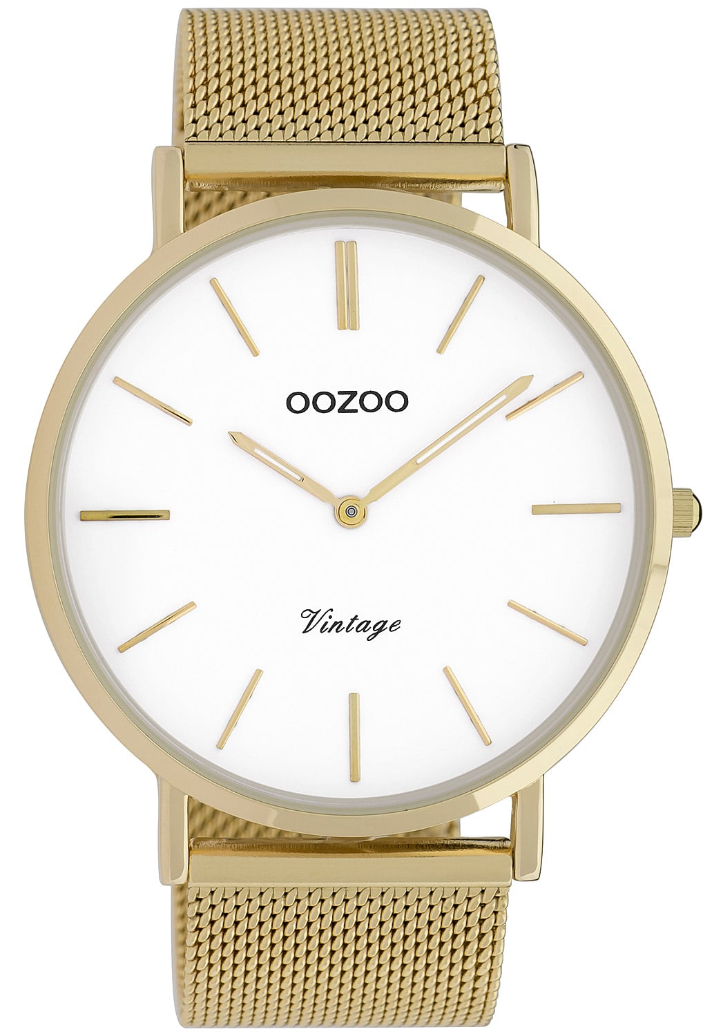 C9908 Armbanduhr Vintage Goldfarben/Weiß 44 mm