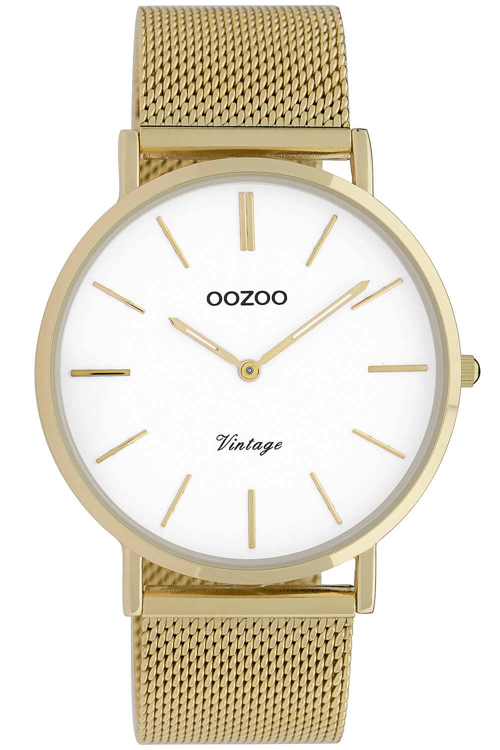 C9909 Damenuhr Vintage Goldfarben/Weiß 40 mm