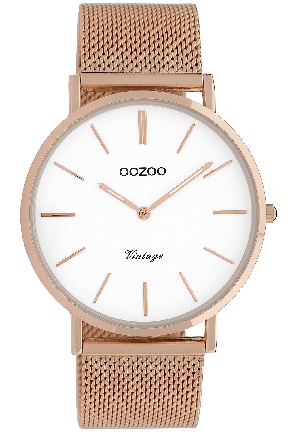 C9917 Damenuhr Vintage Roségoldfarben/Weiß 40 mm