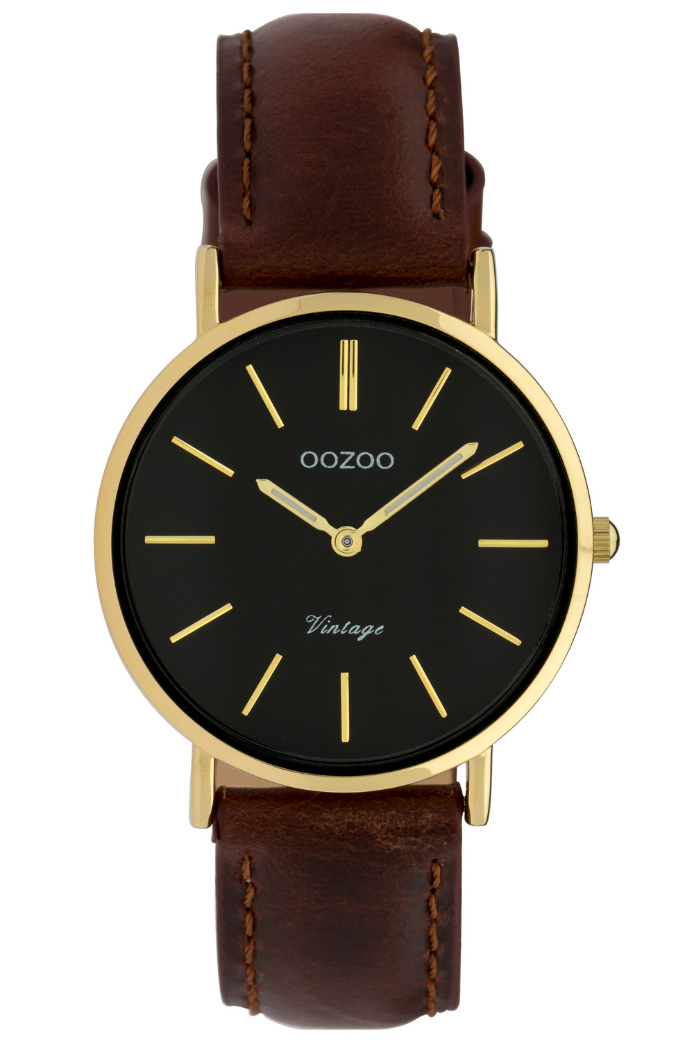 C9838 Damenuhr Vintage Braun/Schwarz 32 mm