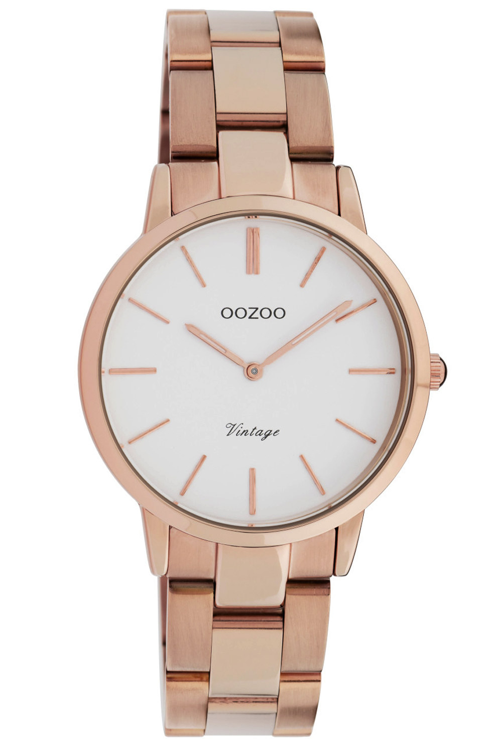 C20048 Damenuhr Metallband Roségold/Weiß Ø 34 mm