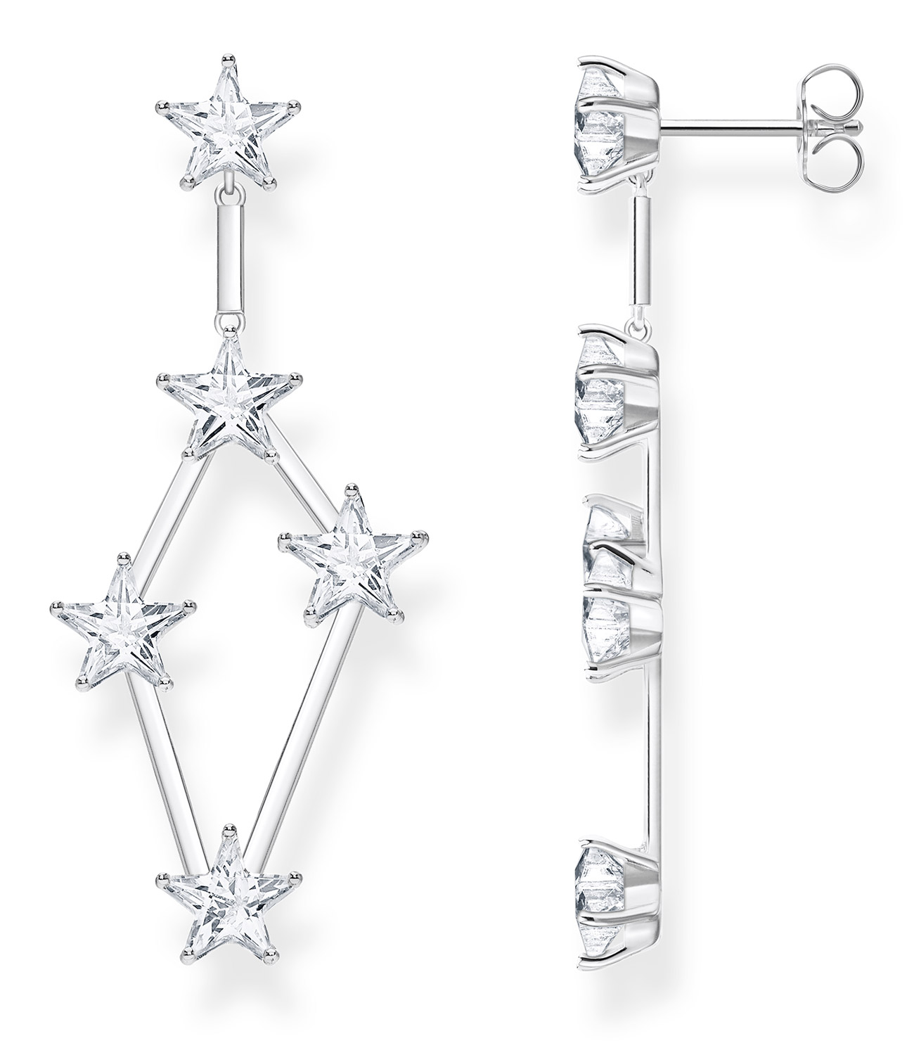 H2083-051-14 Damen-Ohrhänger Sterne Silber