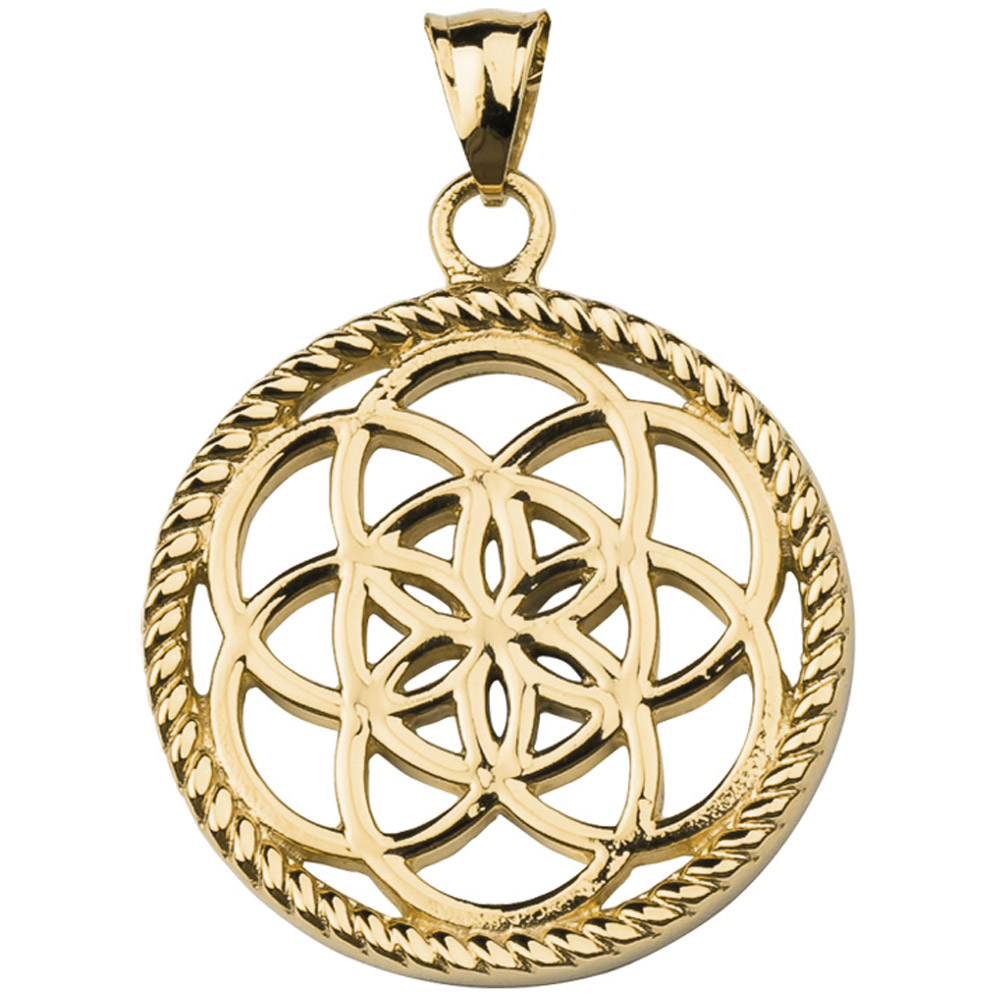 TF02SGO Anhänger Blume Goldfarben S