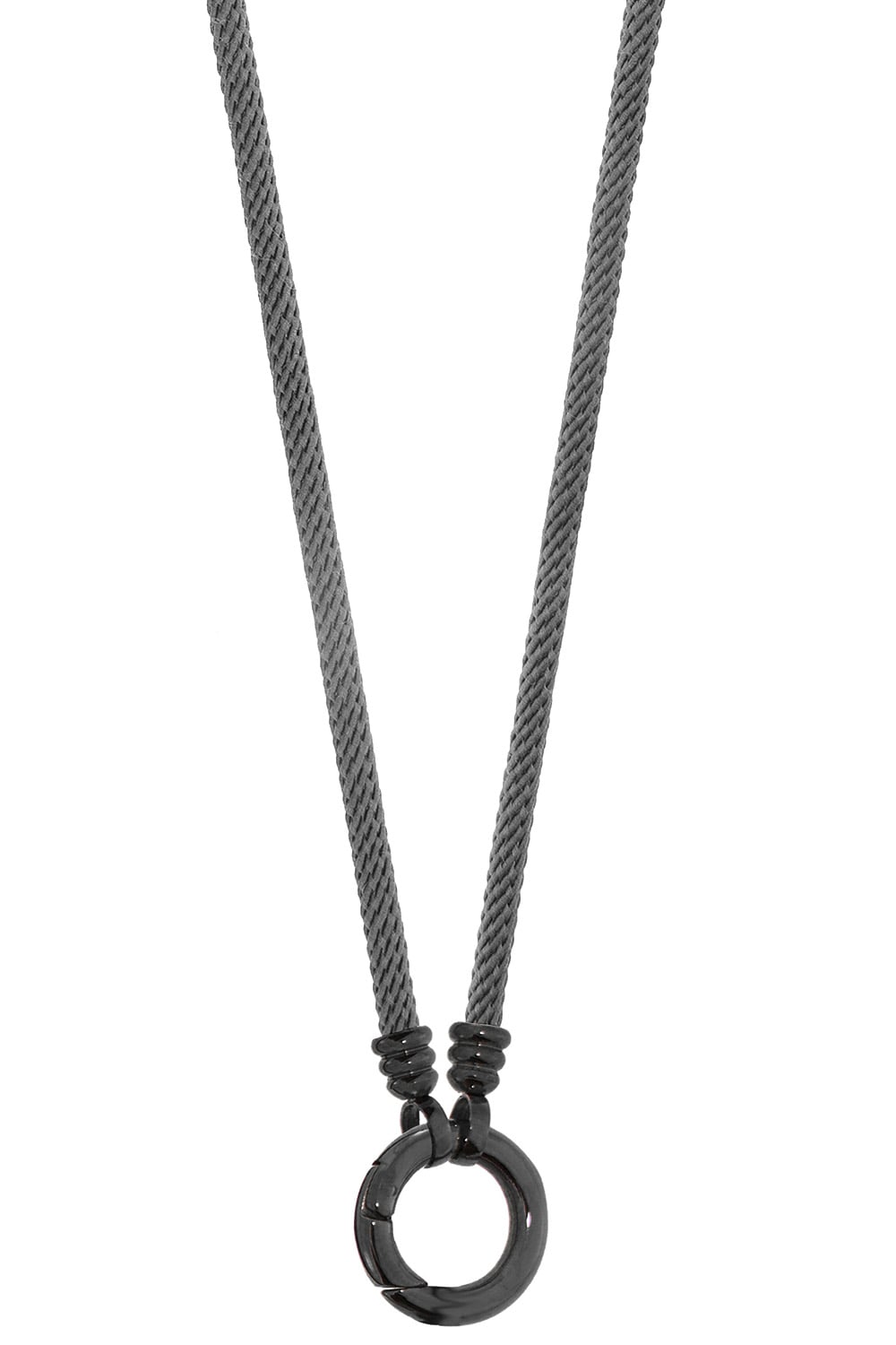 FC074BKGR Damen-Halskette aus Stoff grau/schwarz