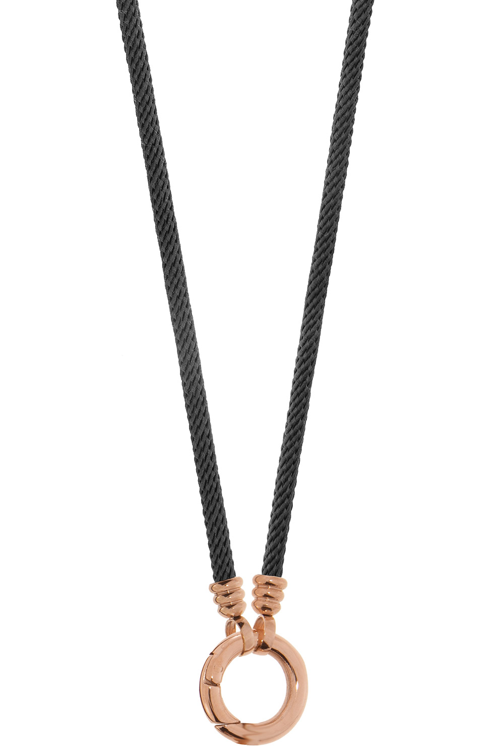 FC074ROBK Halskette aus Stoff schwarz/rosé