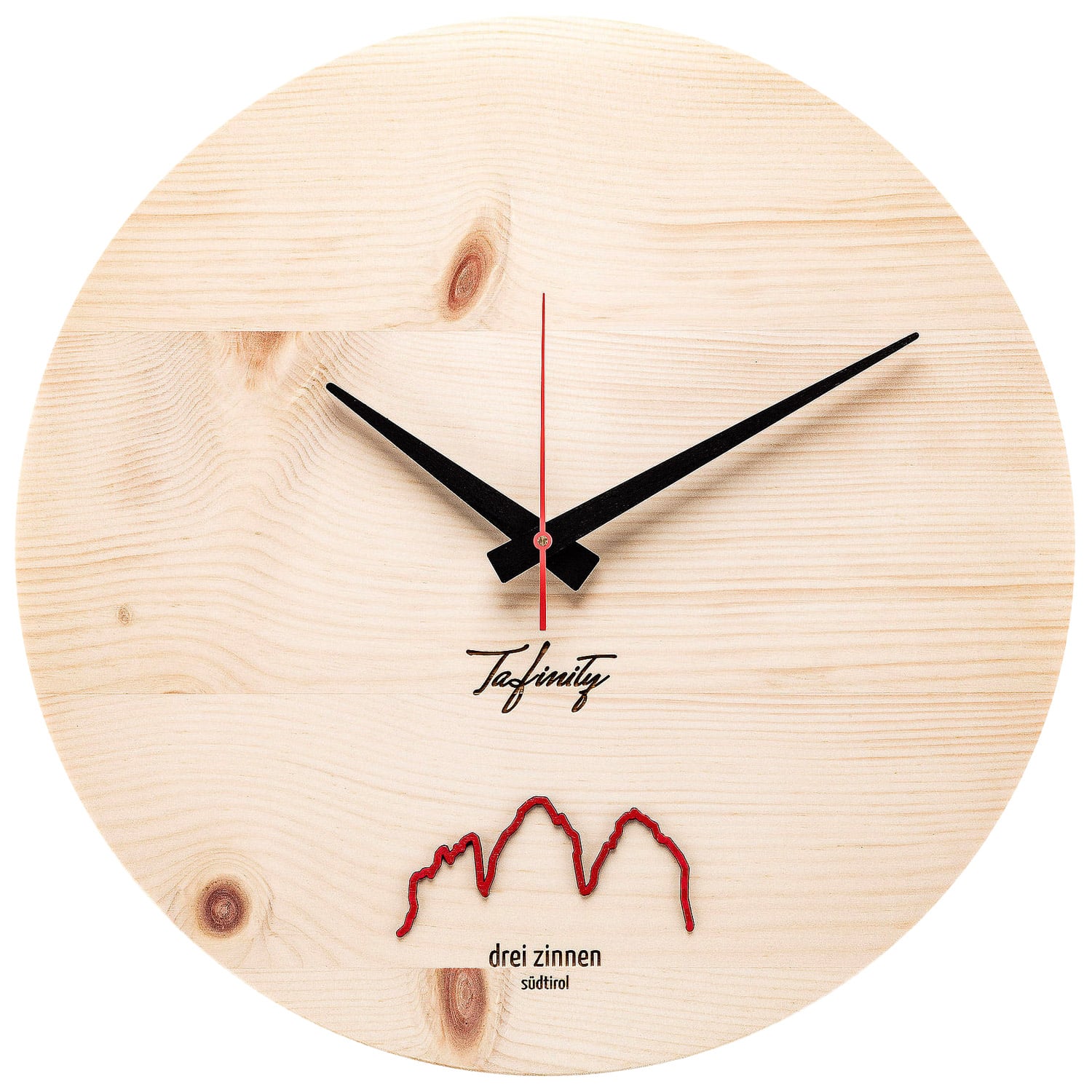 CA40-A-06 Wanduhr Bergtouhr 3 Zinnen Zirbenholz