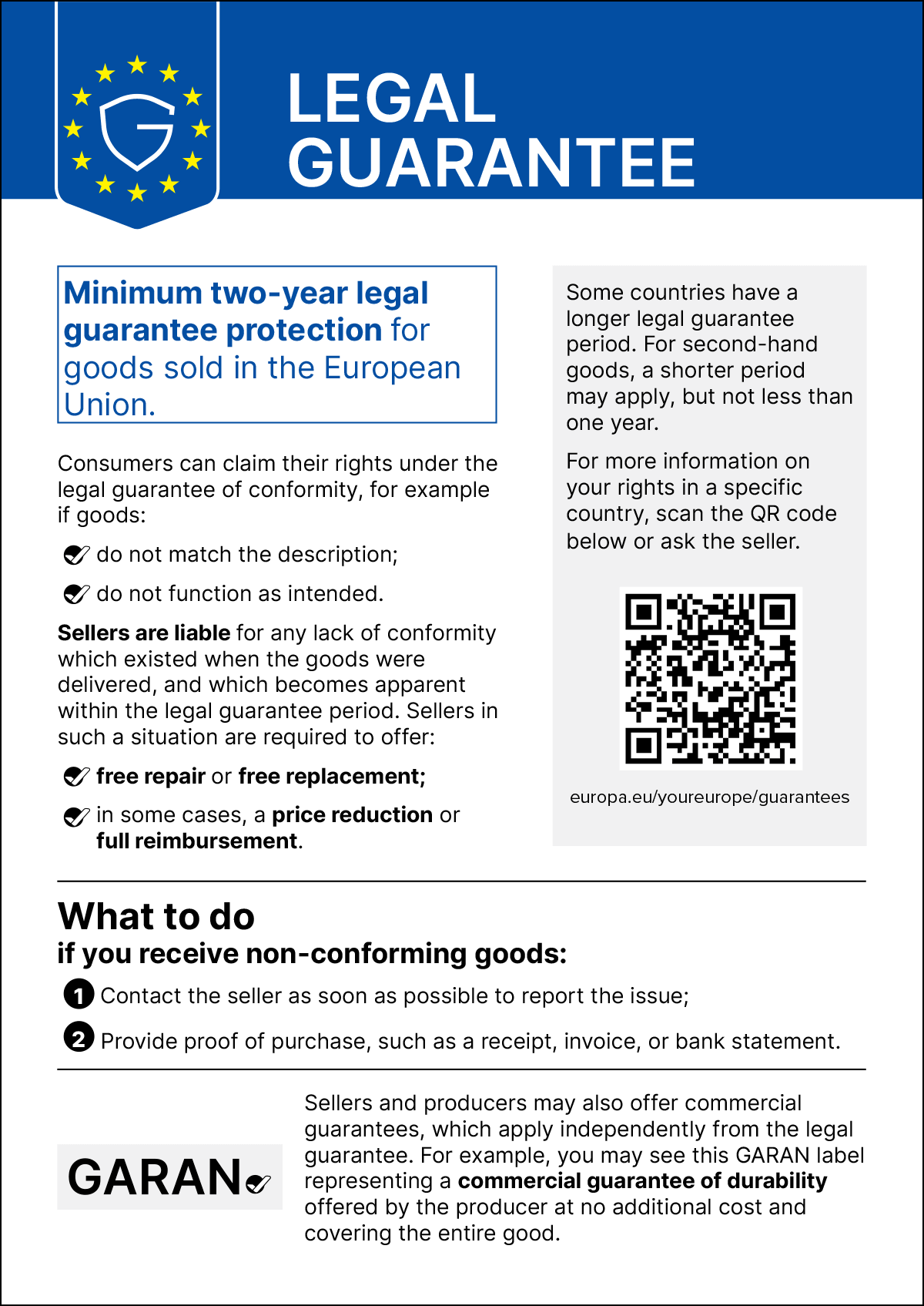 Your legal guarantee rights