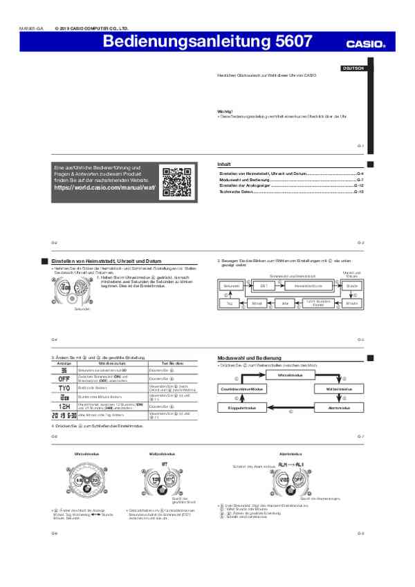 Benutzerleitfaden Casio BA-130-7A1ER