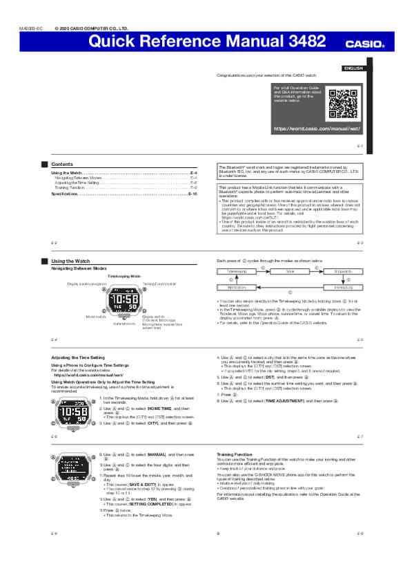 User guide Casio GBX-100TT-8ER