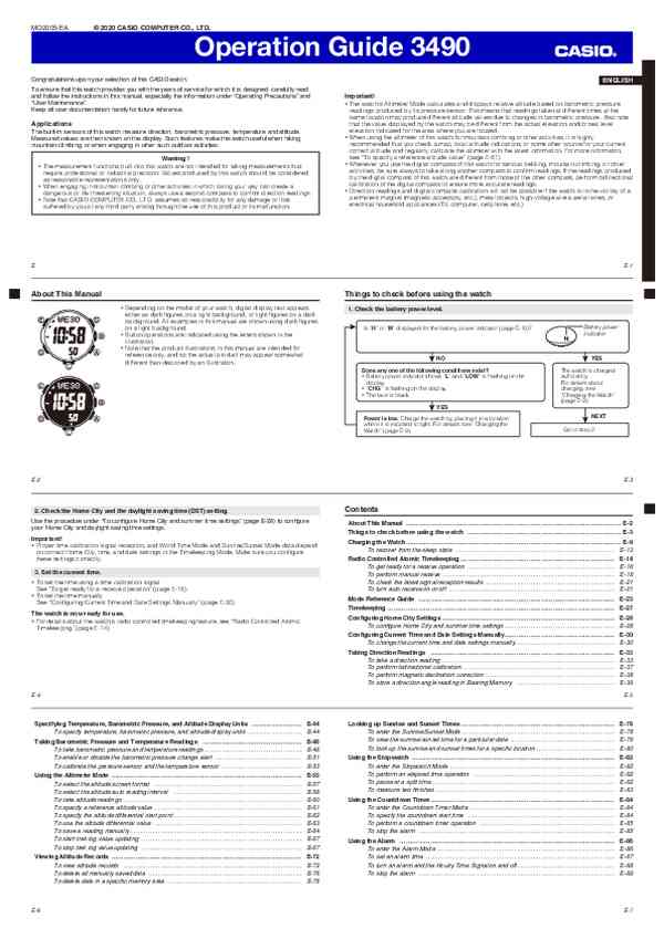 User manual Casio PRW-35Y-1BER