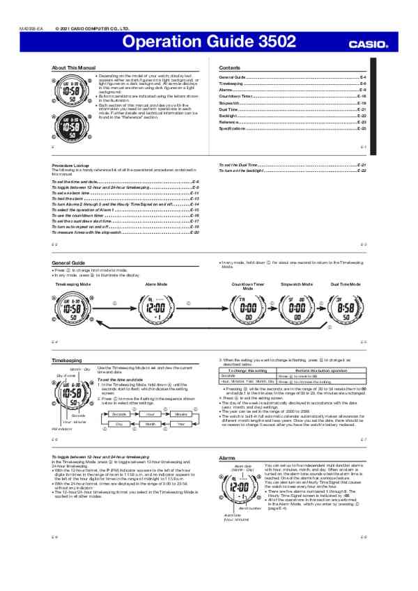 Casio calculator watch instructions sale