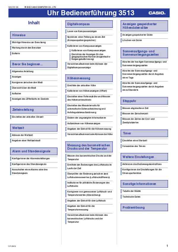Benutzerhandbuch Casio PRG-340-3ER
