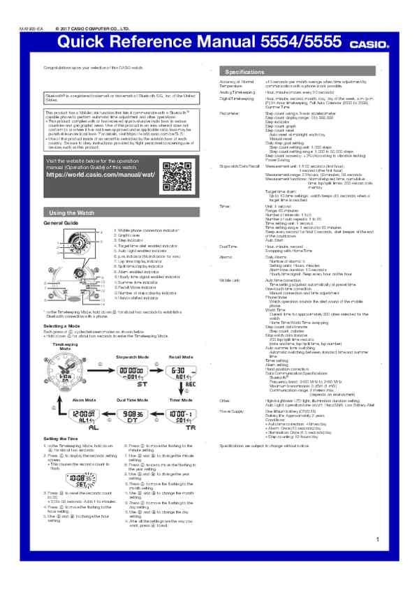User guide Casio GBA-800-1AER