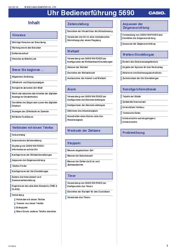 Benutzerhandbuch Casio GA-B001-1AER