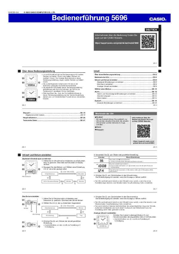 Benutzerleitfaden Casio AQ-800EC-2AEF