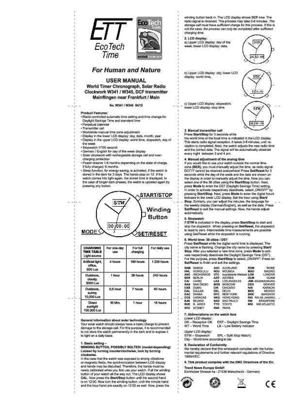 User guide ETT Eco Tech Time EGS-11302-22M