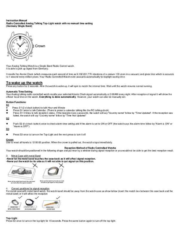 User guide Master Time MTGA-10811-85L