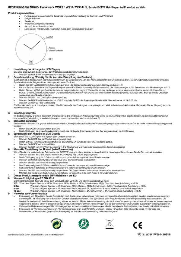 Benutzerleitfaden Master Time MTLS-10742-32M