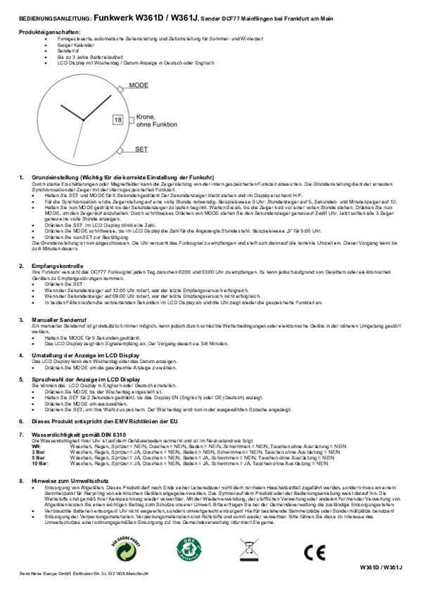 Benutzerleitfaden Master Time MTGT-10349-22M
