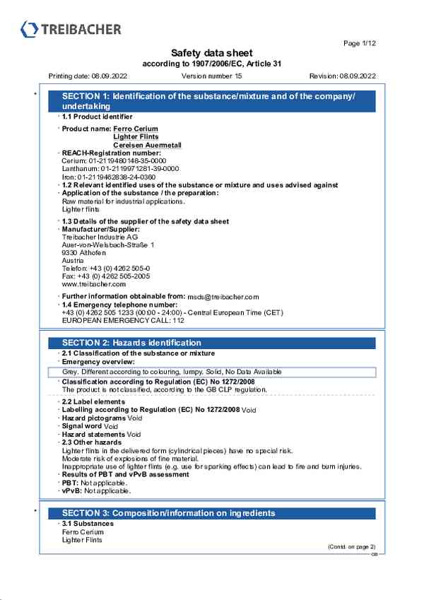 Safety data sheet