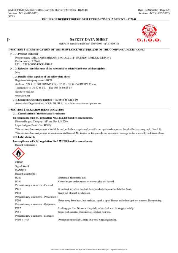 Safety data sheet